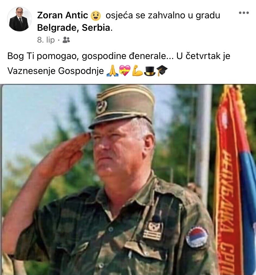  /></p>
<p>A da posjeta Prijedoru i veličanje tzv. VRS nisu strane Antiću svjedoči nam i njegov govor od prije dvije sedmice na Dugoj njivi kod Modriče prilikom obilježavanje 32 godine od akcije ‘Koridor’ tzv. VRS.</p>
<p>On je tada u ime vlade Srbije položio vijenac i poručio RS i Srbija moraju i trebaju njegovati značajne datume iz historije.</p>
<p>“Ovo je dan kada obilježavamo proboj koridora, koji je aorta RS. Danas se sjećamo naših hrabrih, slavnih sinova koji su položili život u temelje Srpske”, rekao je on.</p>
<p>Dodao da je i da “na nama ostaje da odužimo dug borbe za RS i Srbiju “.</p>
<p> </p>
<p>(A.D.,<a href=